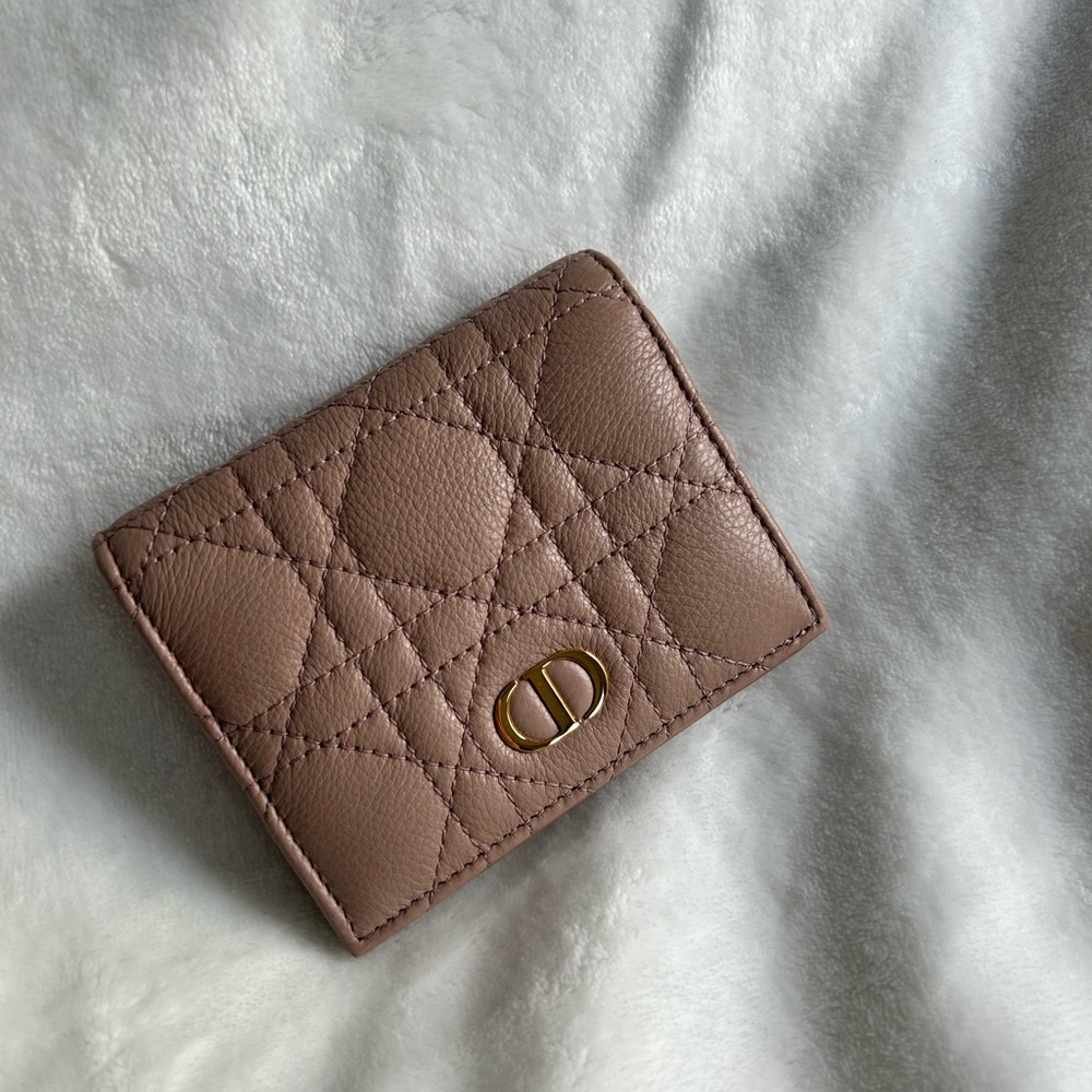 Dior Taupe Quilted Leather Bifold